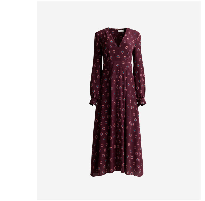 Jill Dress In Abstract Ink Print