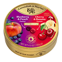 Fruit Fusion Drops – Blueberry&Peach / Cherry&Banana, 130g