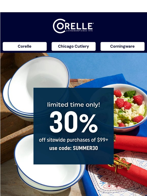 30% Off Sitewide When You Spend $99+