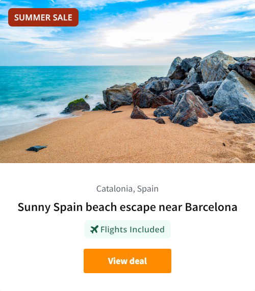 Sunny Spain beach escape near Barcelona