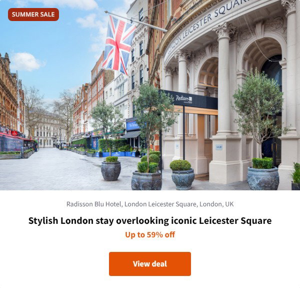 Stylish London stay overlooking iconic Leicester Square