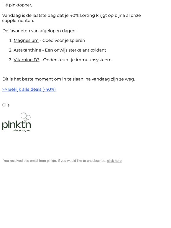 Je laatste kans op 40% korting