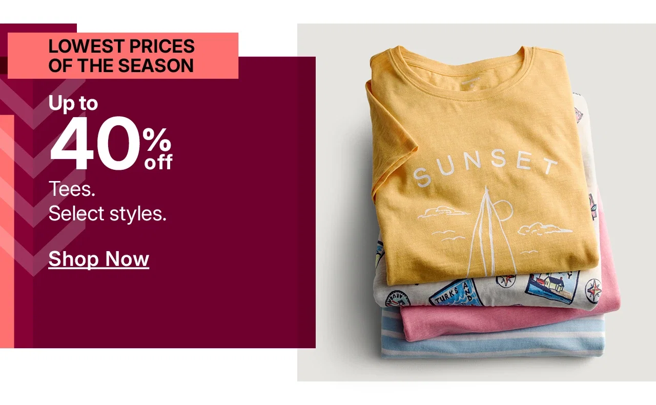 up to 40% off tees