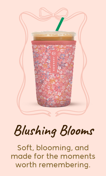Soft floral-patterned tumbler with pink blossom design.