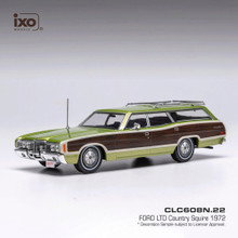 1972 Ford LTD Country Squire - Metallic Green Woodgrain Style Panel 1:43 Scale Diecast Model Car by IXO Models