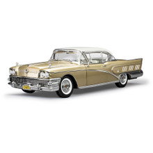 1958 Buick Limited Riviera Coupe - Glacier White / Gold Mist 1:18 Scale Diecast Model Car by Sunstar
