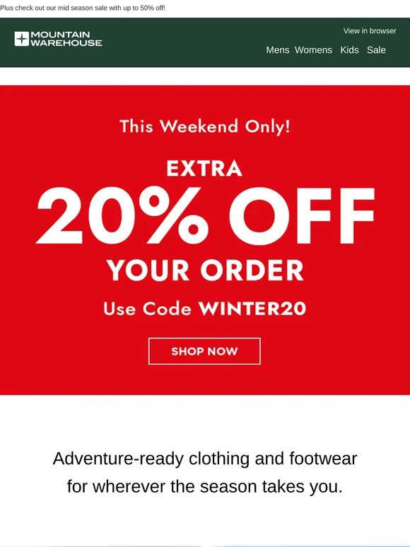 Extra 20% Off Your Order 🔔
