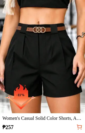 Women s Casual Solid Color Shorts...