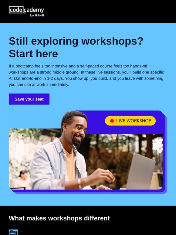 Learn a practical AI skill in 1-2 days