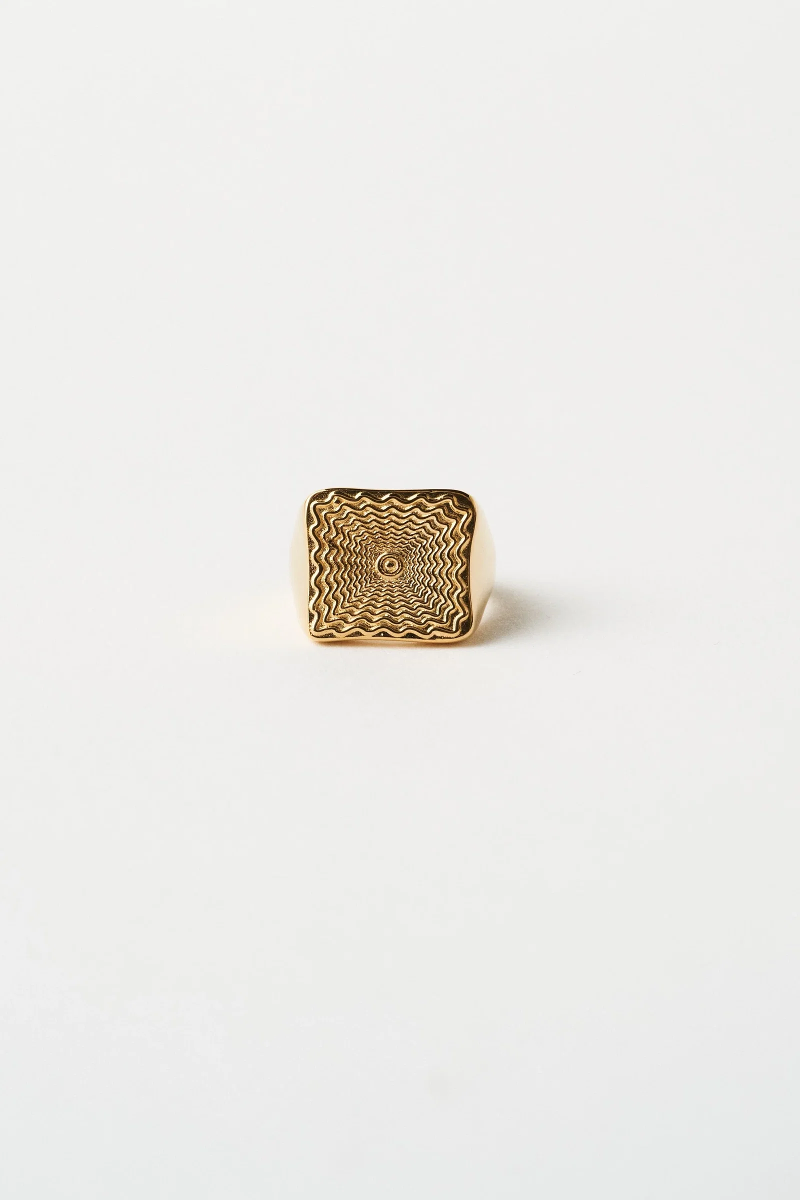 Image of The Chaos Sunburst Square Signet in Gold