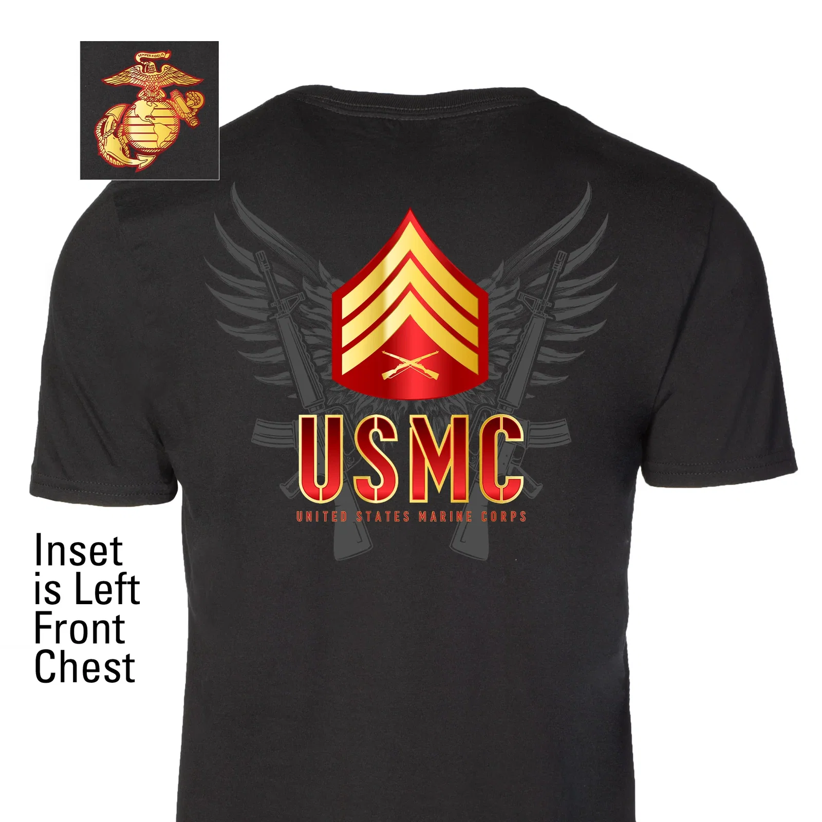Image of Personalized USMC Rank T-Shirt