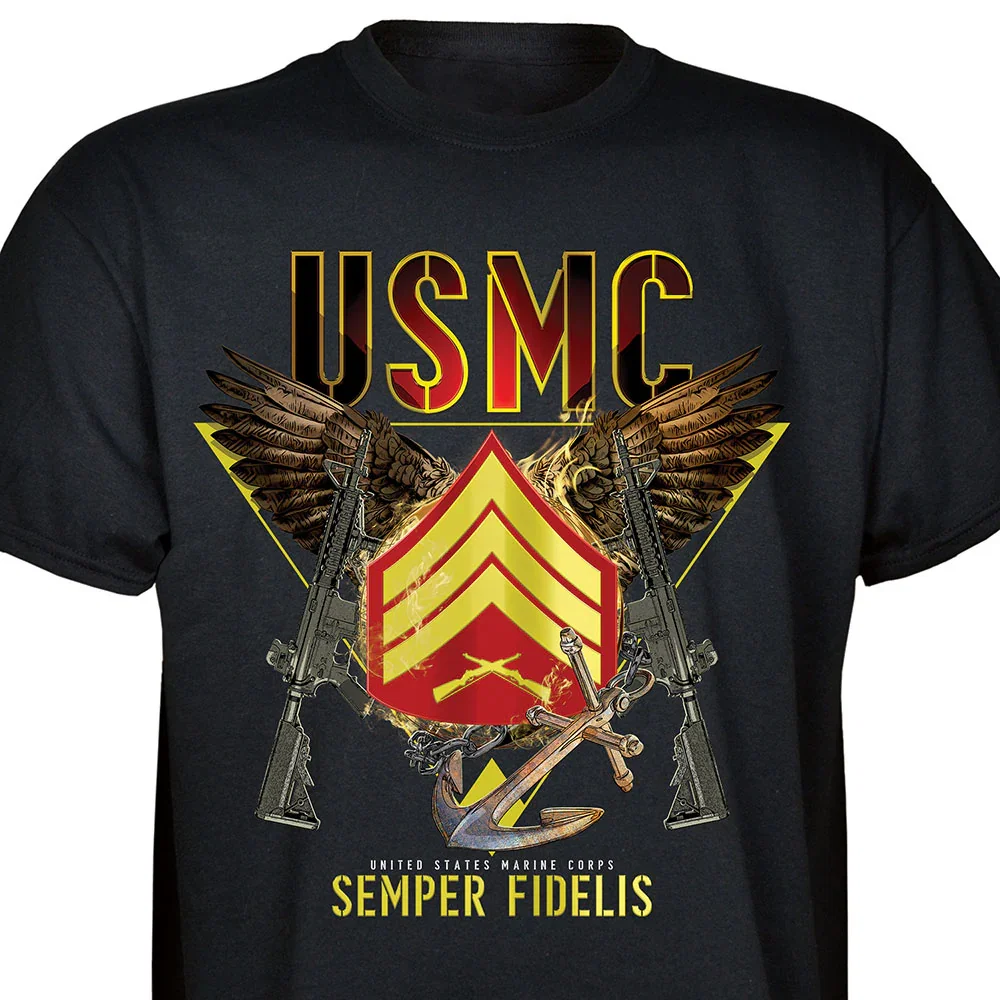 Image of Exclusive Marine Corps T-shirt Customized by Rank