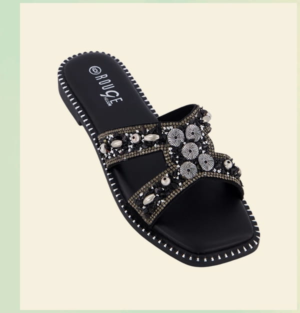 Shop Rhinestone Beaded H Band Sandals