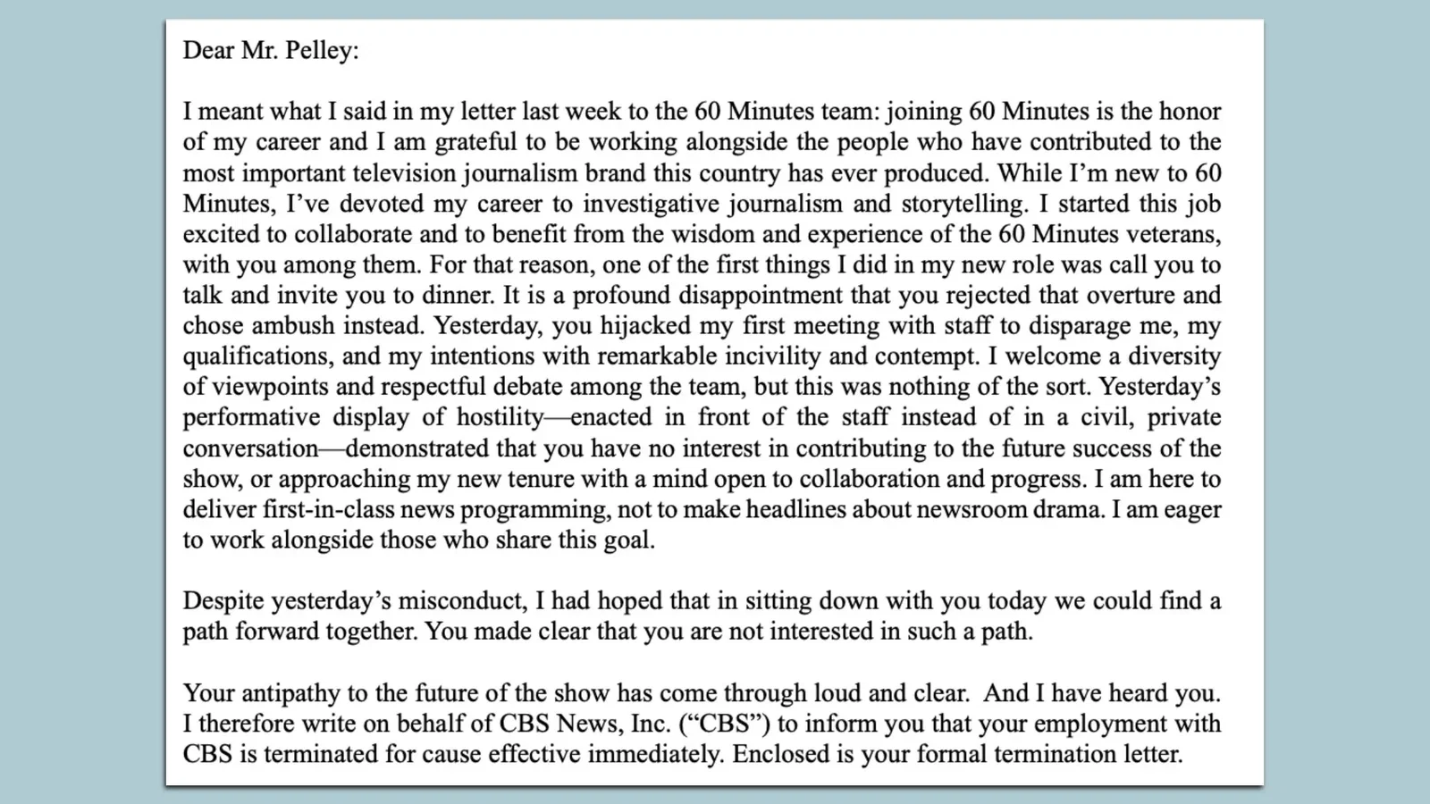 Letter yesterday to Scott Pelley from Nick Bilton, new 