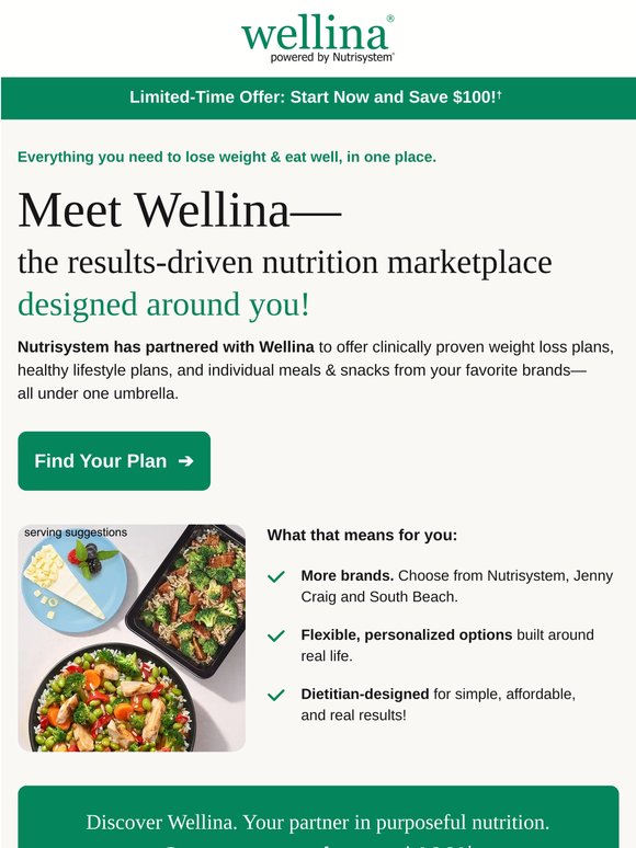 Save $100 on Results Driven Plans with Wellina!