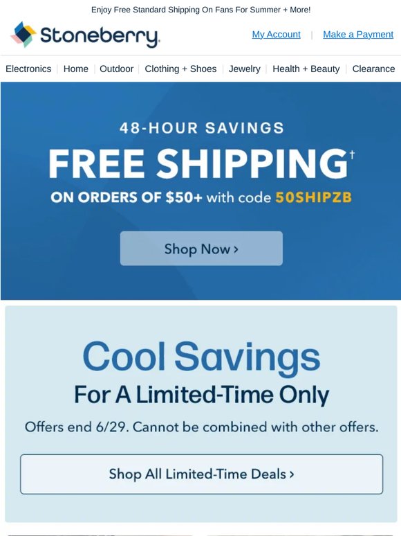 Now THIS Is Cool: Free Shipping Over $50+😎