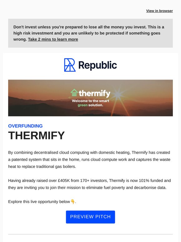 🔥 Overfunded with £2.5M in contracted project revenue and 170+ investors on board  | Thermify is now live!