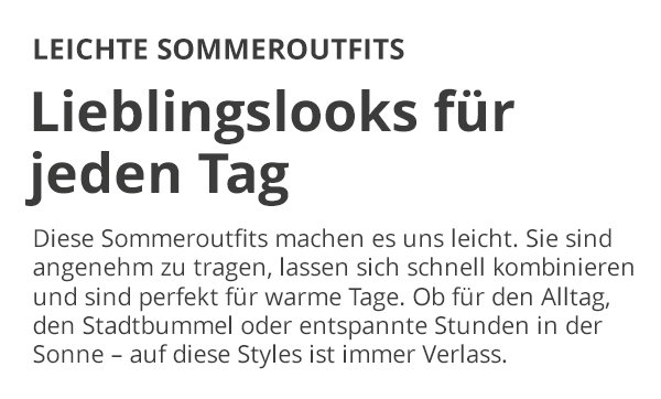 Lieblingslooks für jeden Tag