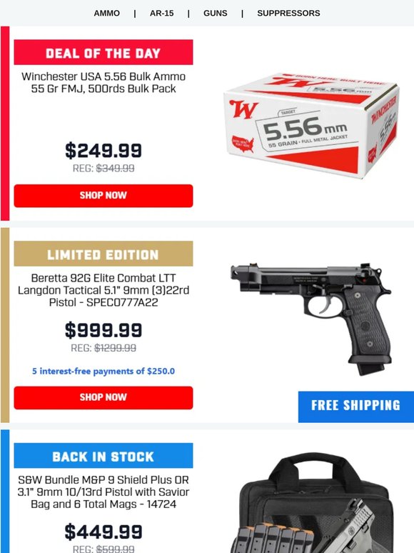 Deal of the Day | Winchester 55gr 5.56 500rd Bulk Pack For $249.99!