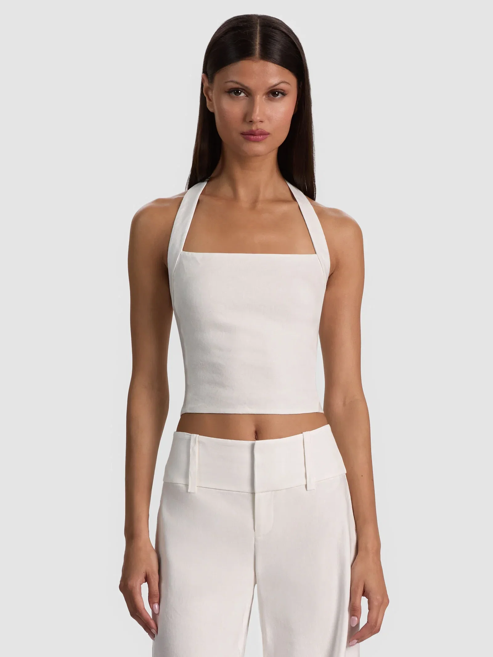 Image of  Fiona Halter Cropped Top - White