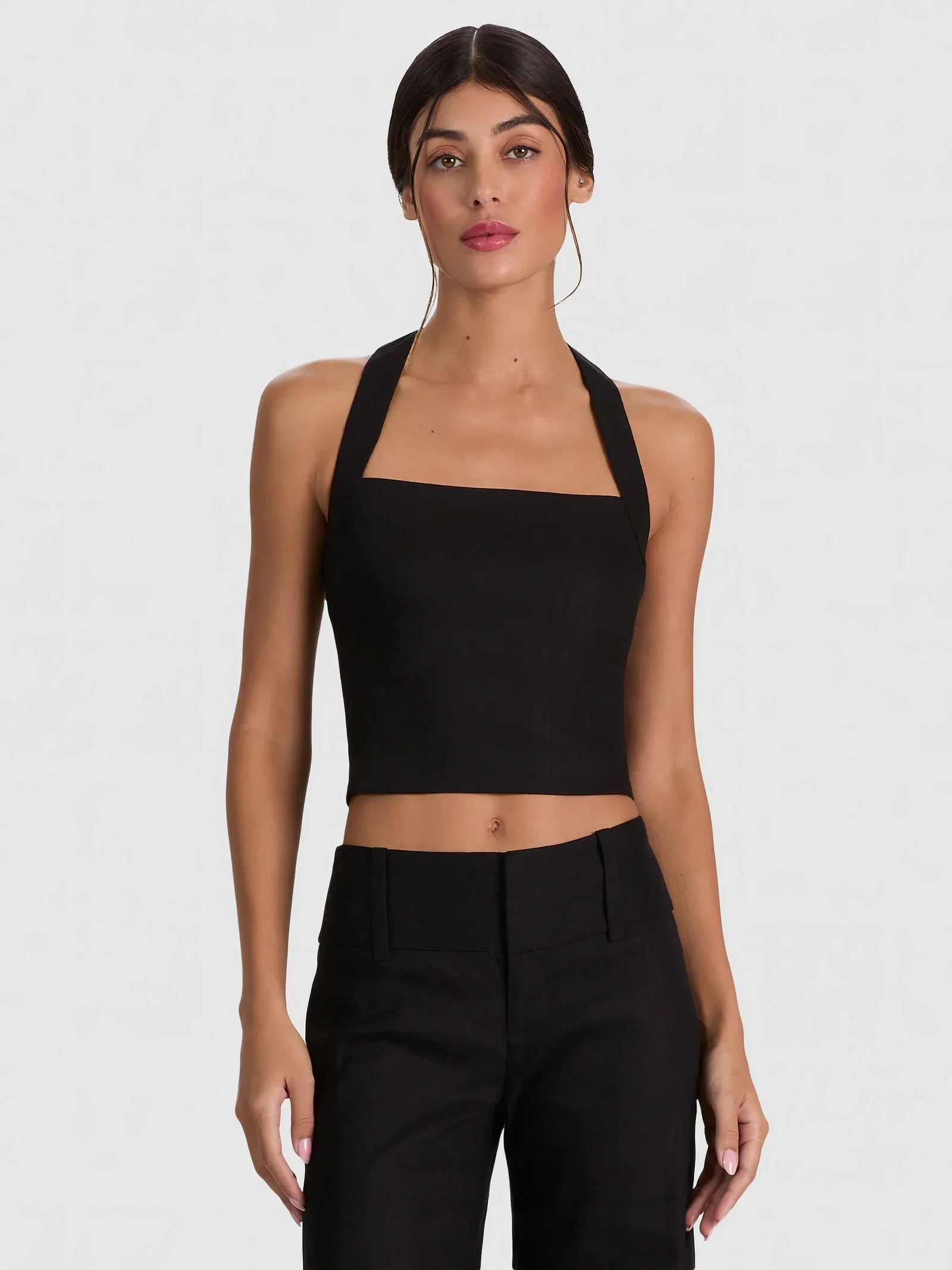 Image of  Fiona Halter Cropped Top - Black
