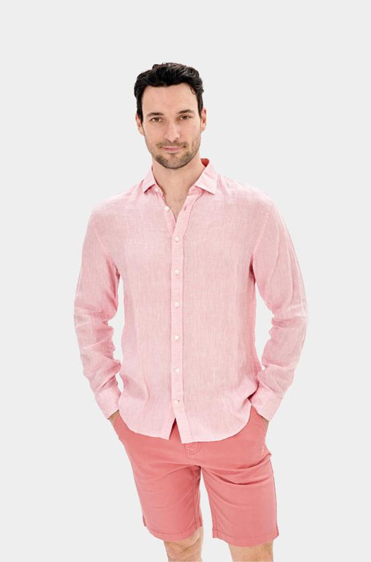 Blue Coast Overhemd Linnen Roze