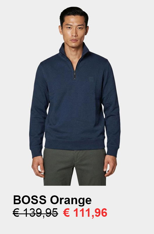 BOSS Orange Halfzip Blauw