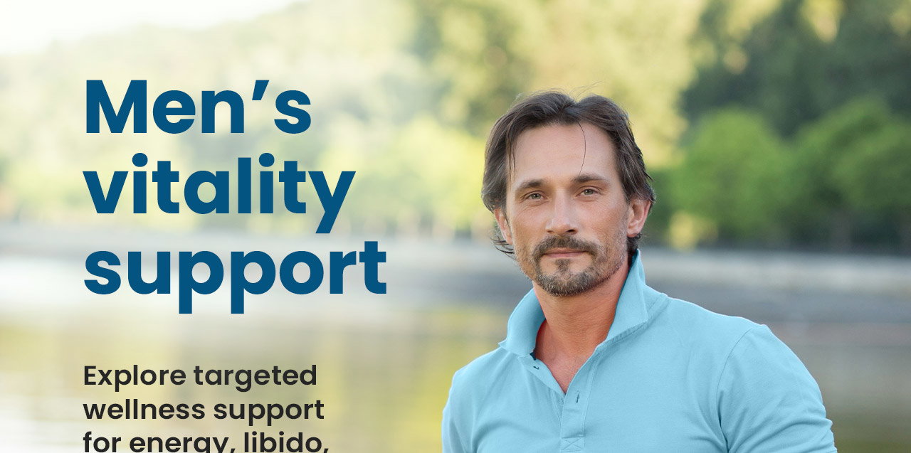 Men’s Vitality Support: Explore targeted wellness support for energy, libido, prostate health, and overall vitality. Shop Now.