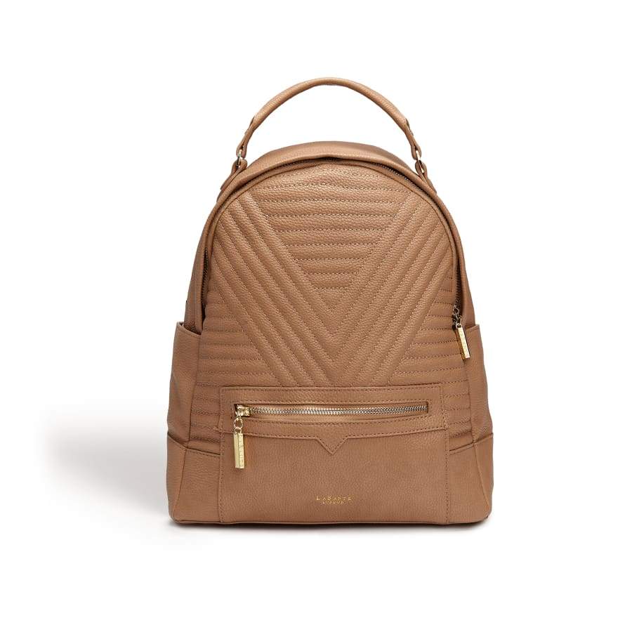Image of Camberwell Brown Quilted Vegan Laptop Backpack