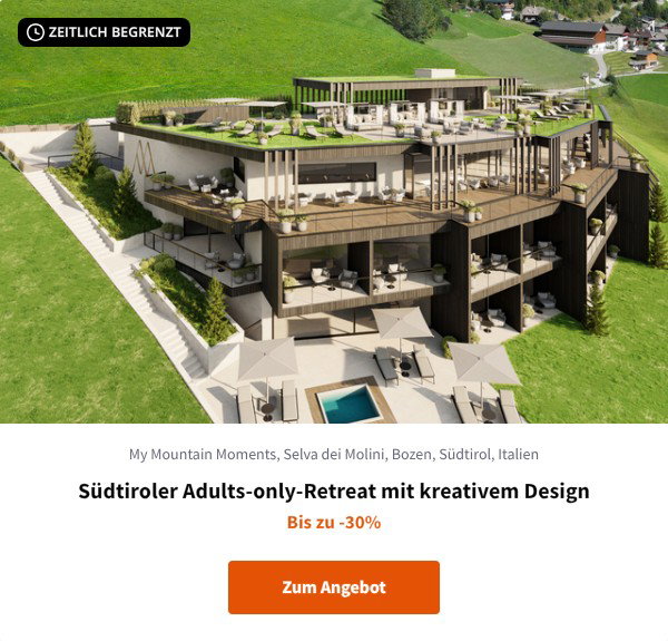 Südtiroler Adults-only-Retreat mit kreativem Design