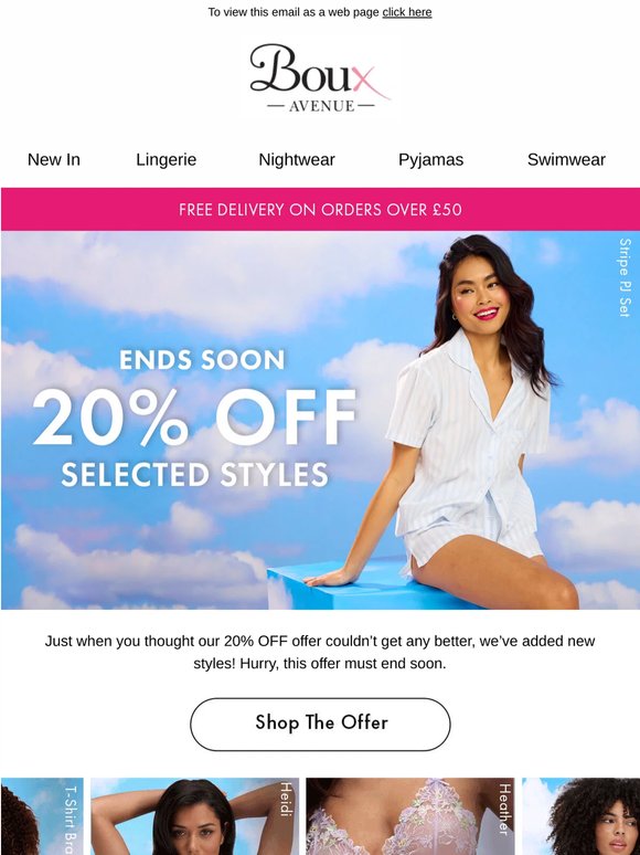 ENDS SOON: 20% OFF selected styles