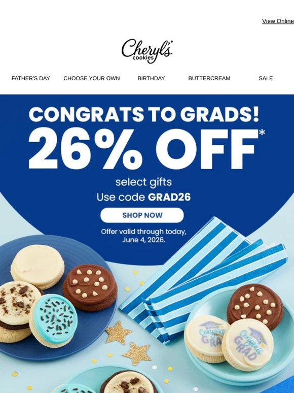 Last chance! Save 26% on grad gifts when you shop by tonight.