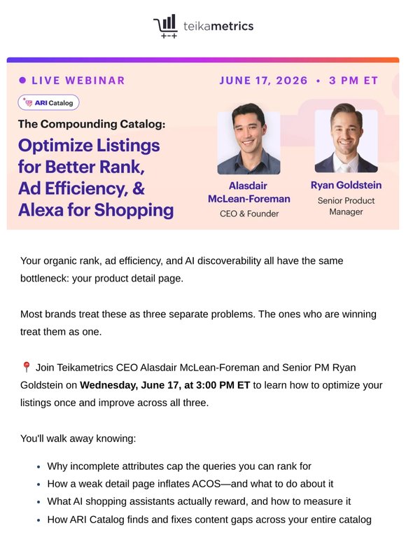 Learn how to increase Amazon rank, ad efficiency, & AI discovery