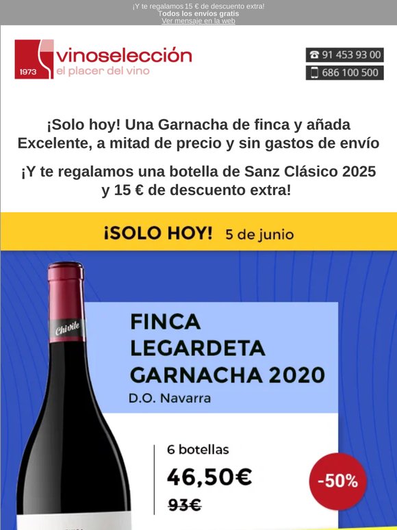 Solo hoy: de Chivite, su obra maestra: Finca Legardeta Garnacha 2020 ¡50% DTO!