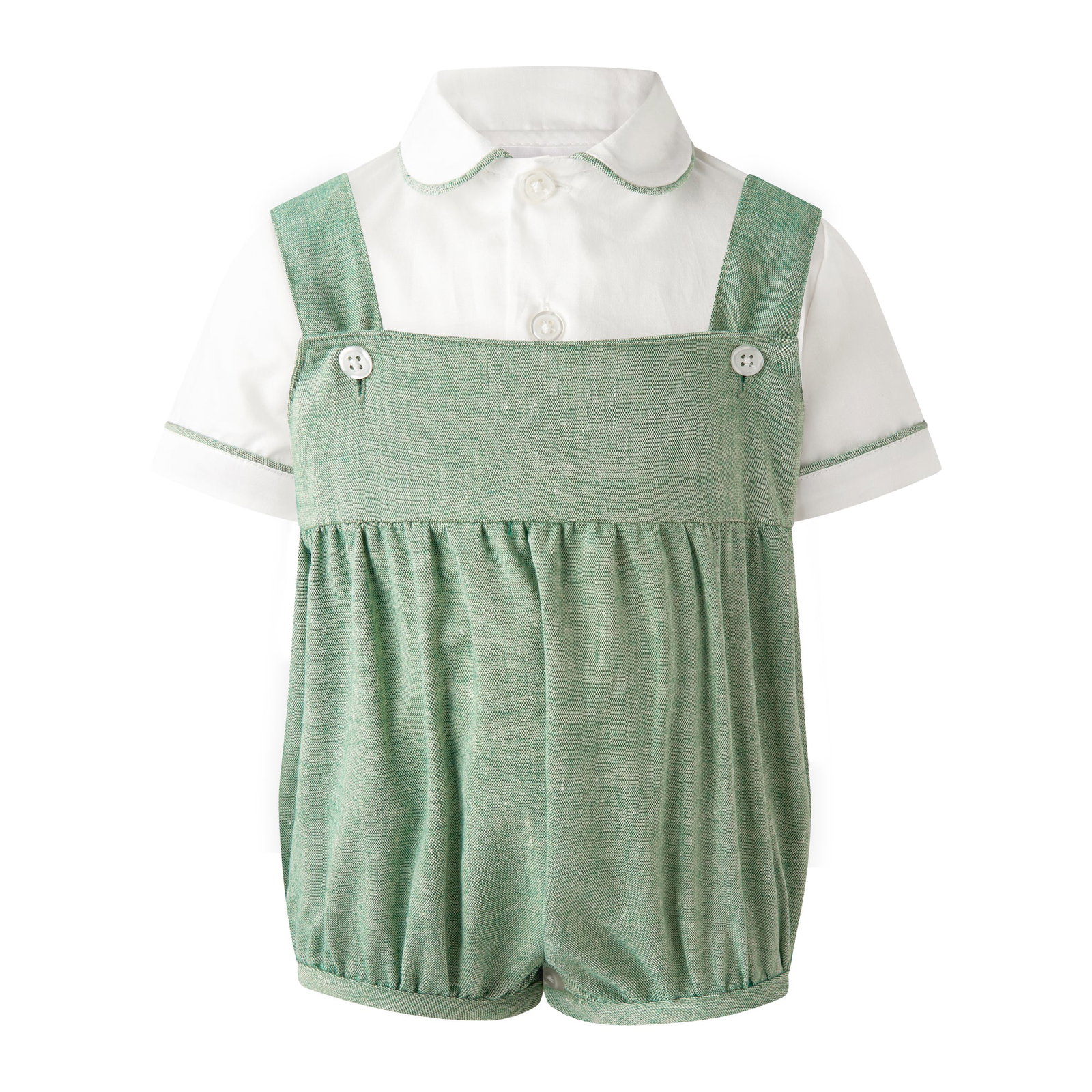 Green Chambray Bubble and Shirt Set