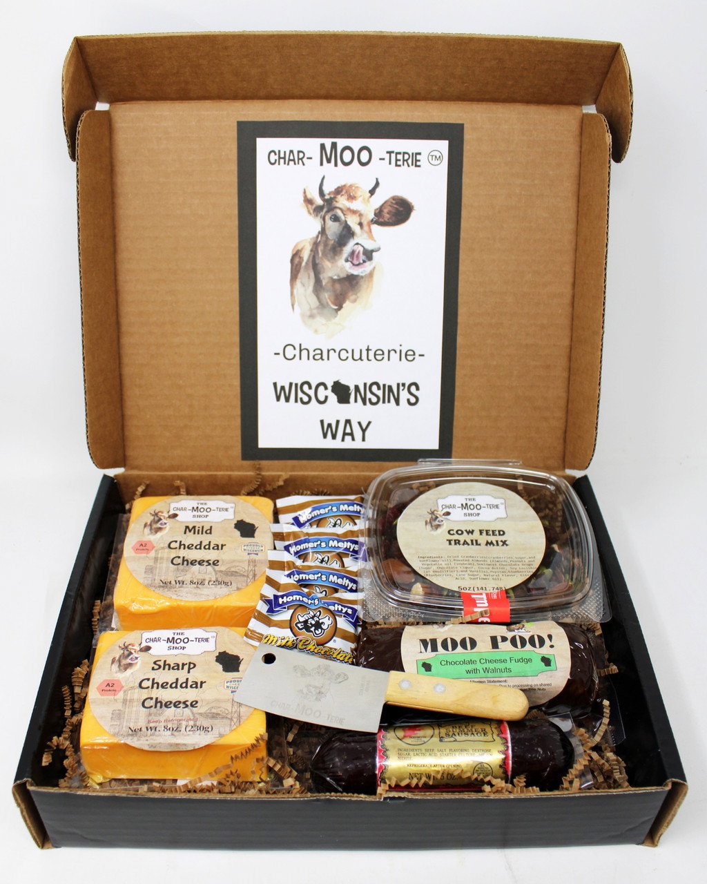 Image of WisconsinMade Moo Poo Char-MOO-terie Cheese Box