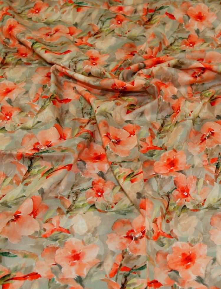 John Louden Cotton Lawn Fabric Orange