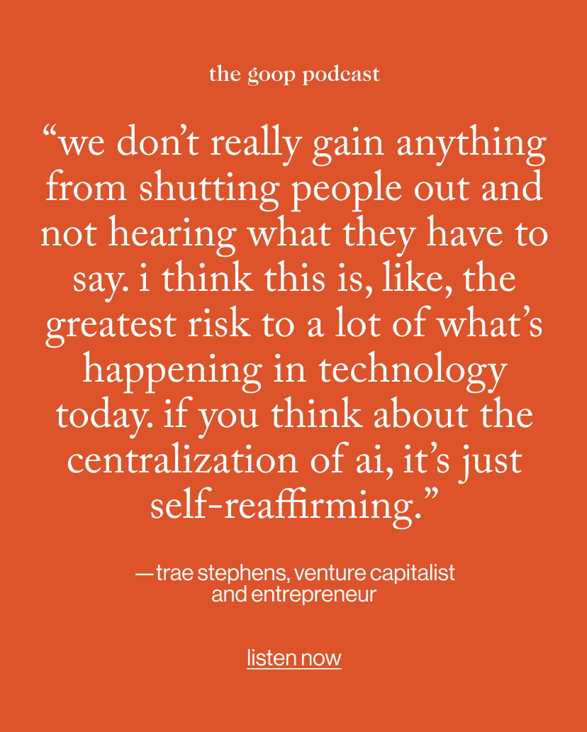 “we don’t really gain anything from shutting people out and not hearing what they have to say. I think this is, like, the greatest risk to a lot of what’s happening in technology today. If you think about the centralization of AI, it’s just self-reaffirming.”