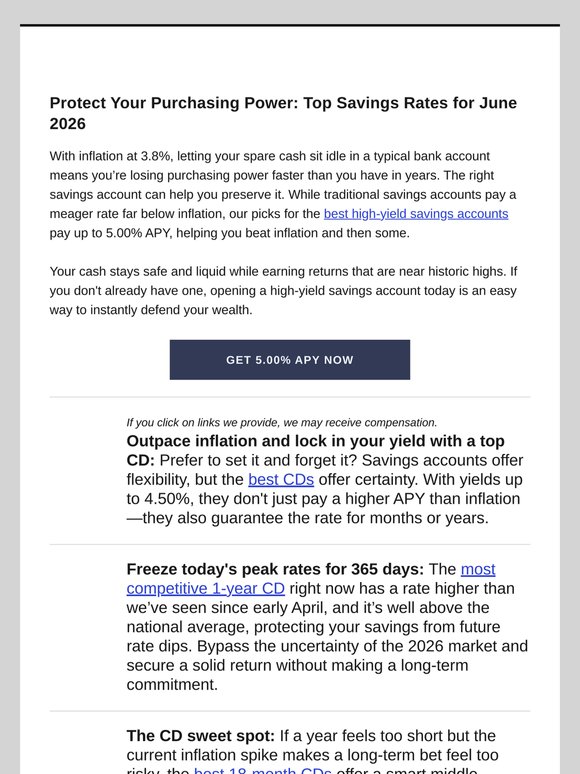 5.00% APY Still Available on High-Yield Savings—Earn the Top Rate Nationwide
