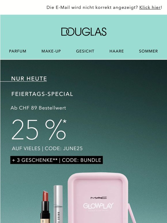 –25 % auf vieles + Goodies von MAC & Bobbi Brown