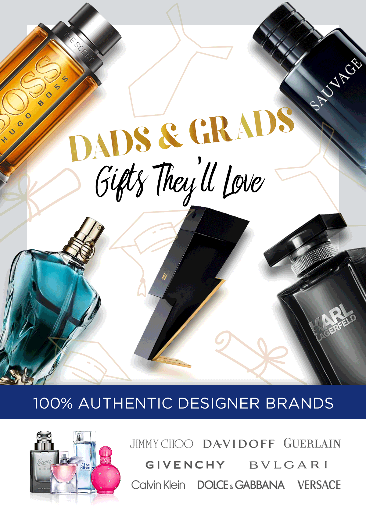 Illustrations for Dads & Grads deals on best selling scents