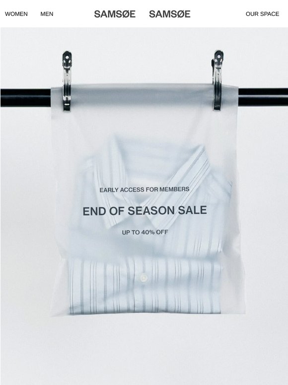 End of Season Sale starts now – up to 40% off