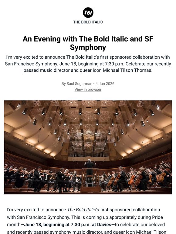 An Evening with The Bold Italic and SF Symphony
