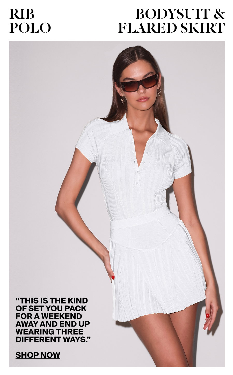 Rib Polo Bodysuit & Skirt