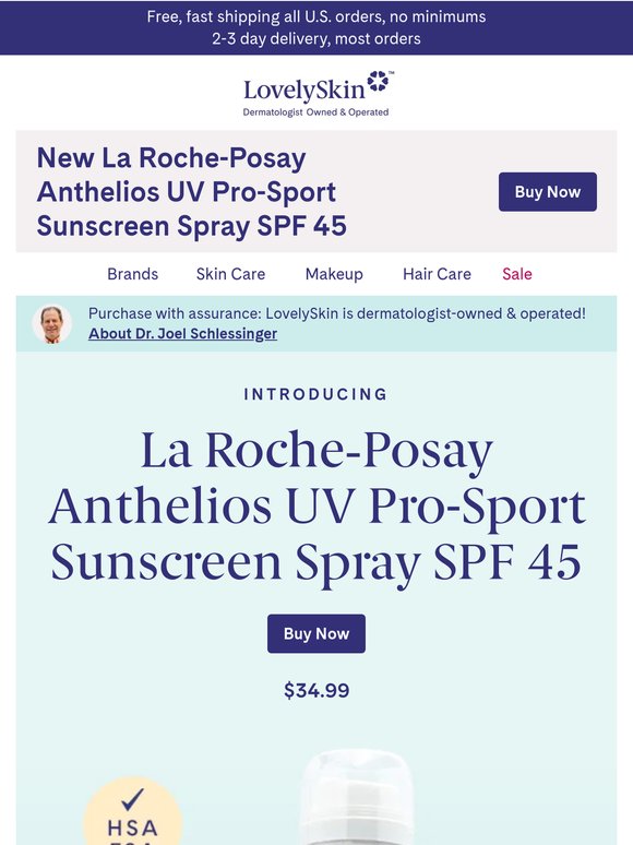 JUST DROPPED: La Roche-Posay Anthelios UV Pro-Sport Spray SPF 45