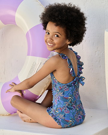 Girl's one-piece swimsuit - blue