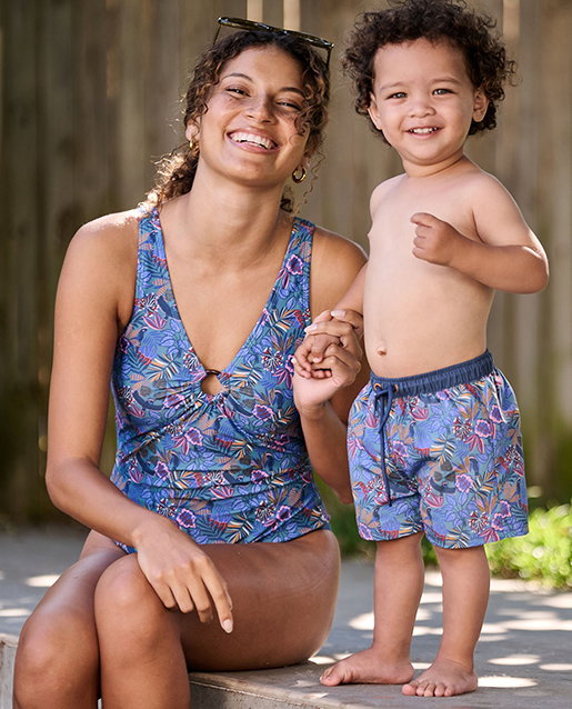 Baby boy's Liberty capsule swim shorts - blue