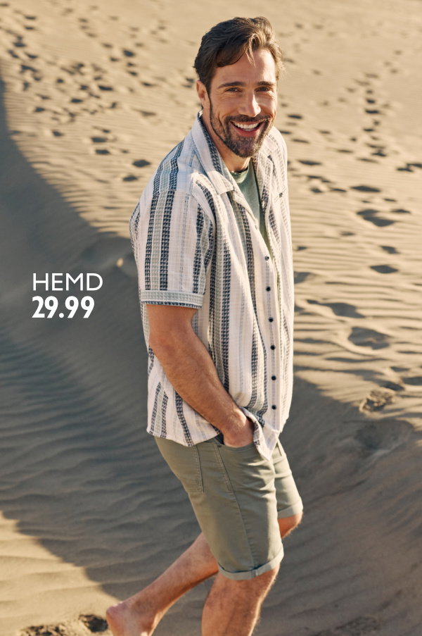 Kurzarm-Hemd mit Ethno-Streifen