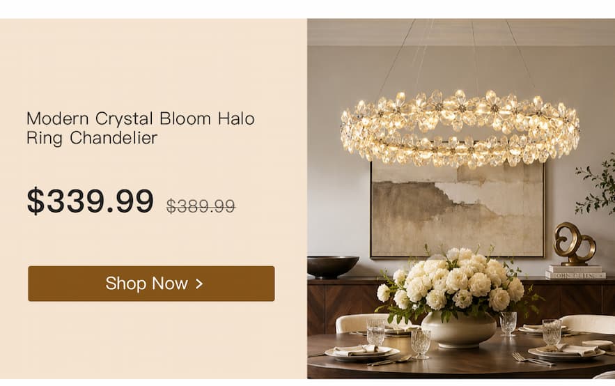 Crystal Bloom Halo Ring Chandelier