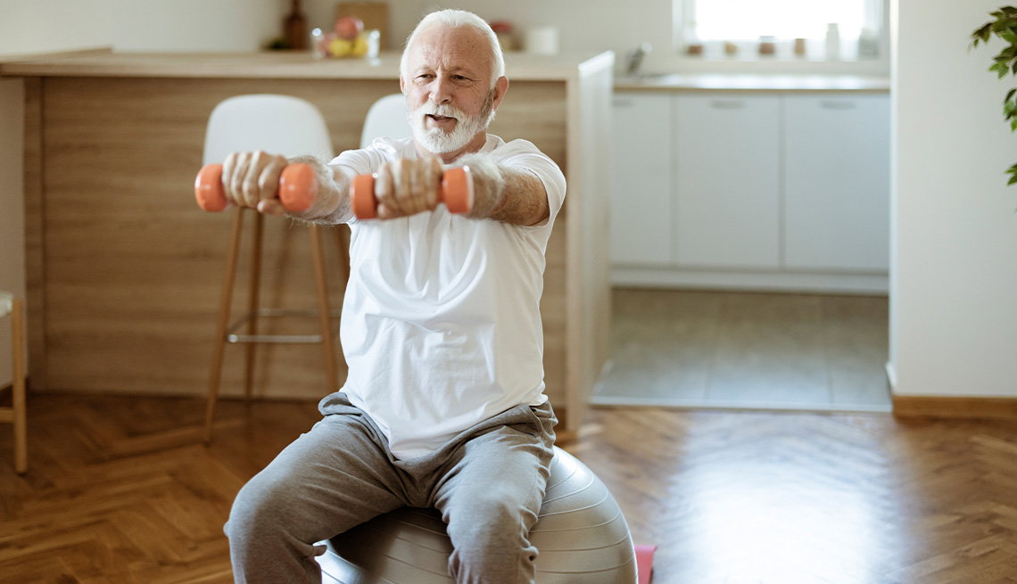 Senior Adult Lifting Hand Weights